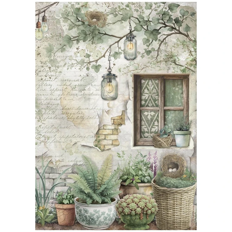 Papier ryżowy do decoupage A4 Herbarium Silvae Okno DFSA41077 Stamperia