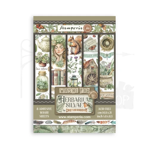 Papier washi A5 Herbarium Silvae 8 arkuszy SBW27 Stamperia