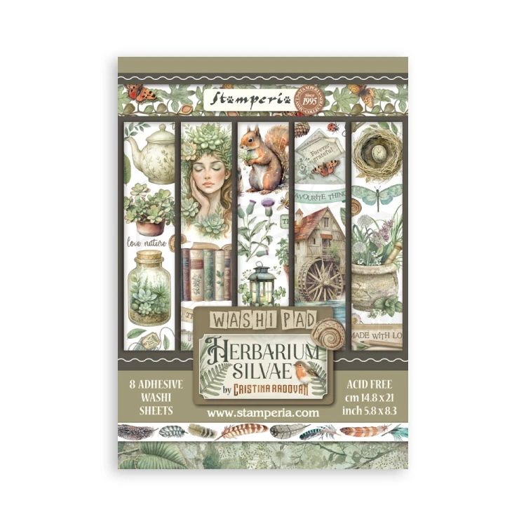 Papier washi A5 Herbarium Silvae 8 arkuszy SBW27 Stamperia
