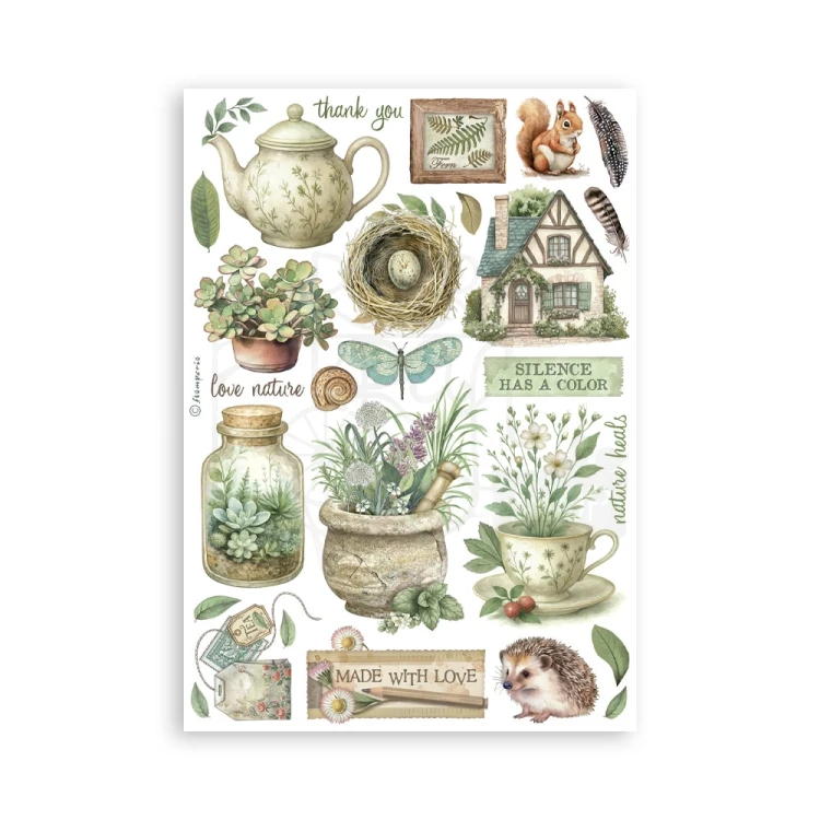 Papier washi A5 Herbarium Silvae 8 arkuszy SBW27 Stamperia