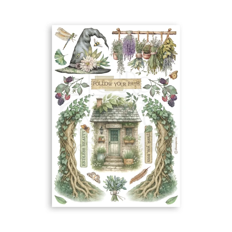 Papier washi A5 Herbarium Silvae 8 arkuszy SBW27 Stamperia