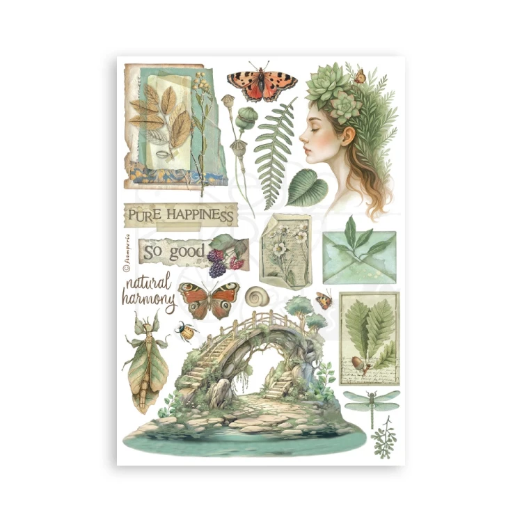 Papier washi A5 Herbarium Silvae 8 arkuszy SBW27 Stamperia