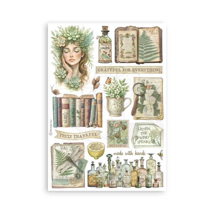 Papier washi A5 Herbarium Silvae 8 arkuszy SBW27 Stamperia