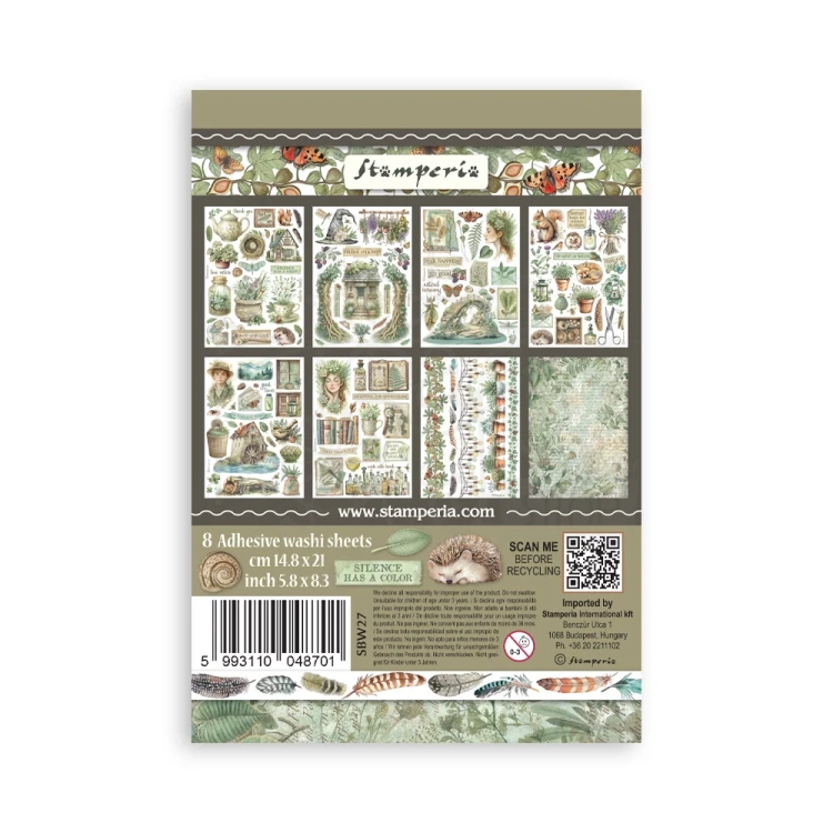 Papier washi A5 Herbarium Silvae 8 arkuszy SBW27 Stamperia
