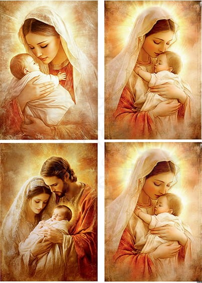 Papier ryżowy do decoupage A4 Madonna z Dzieciątkiem 3986