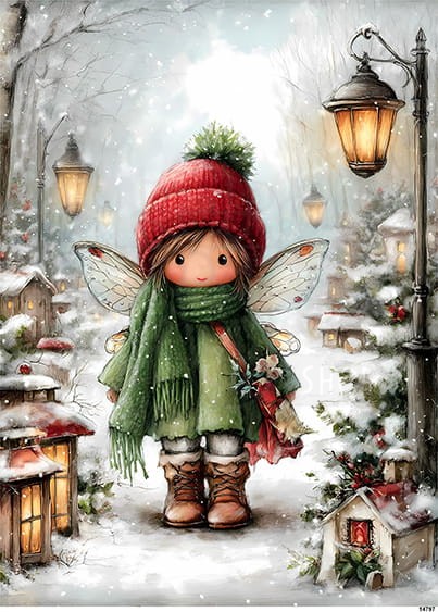 Papier ryżowy do decoupage A5 Zimowy elf 14797