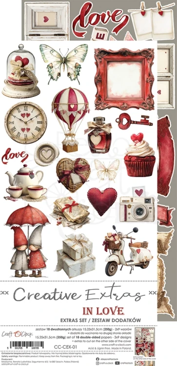 Zestaw dodatków 15x30 Creative Extras - 01 - In Love CC-CEX-01 Craft O'Clock