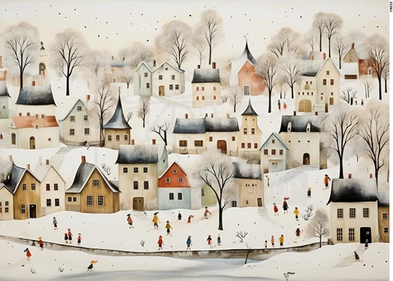 Papier ryżowy do decoupage A5 Zimowe miasto 15033