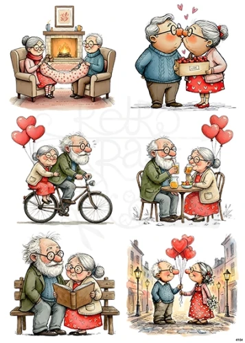 Papier ryżowy do decoupage A4 Babcia i dziadek 4104
