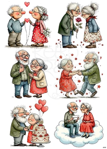Papier ryżowy do decoupage A4 Babcia i dziadek 4103