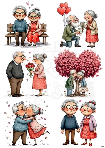 Papier ryżowy do decoupage A4 Babcia i dziadek 4102