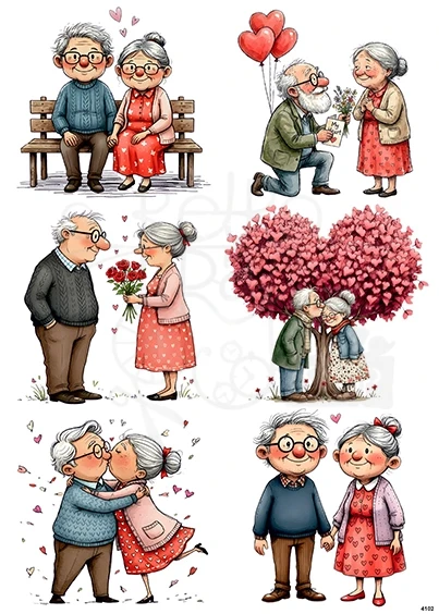 Papier ryżowy do decoupage A4 Babcia i dziadek 4102
