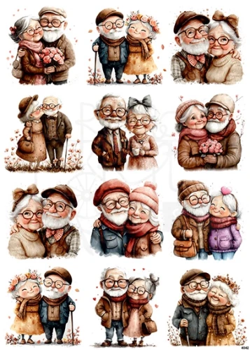 Papier ryżowy do decoupage A4 Babcia i dziadek 4042