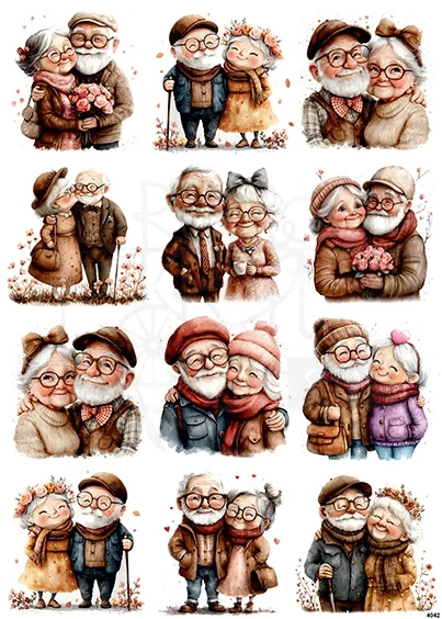 Papier ryżowy do decoupage A4 Babcia i dziadek 4042