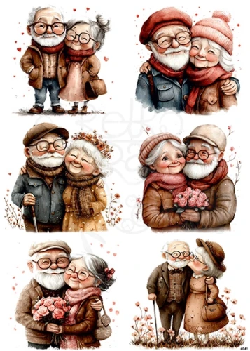 Papier ryżowy do decoupage A4 Babcia i dziadek 4041