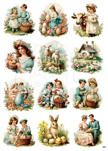 Papier ryżowy do decoupage A4 Wielkanoc vintage 1495