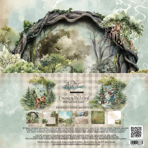 Zestaw papierów do scrapbookingu 30x30 Friends of the Forest - AA-FOTF-07 Alchemy of Art