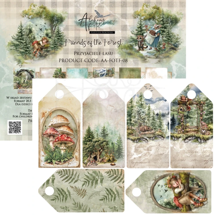 Zestaw papierów do scrapbookingu 20x20 Friends of the Forest - AA-FOTF-08 Alchemy of Art