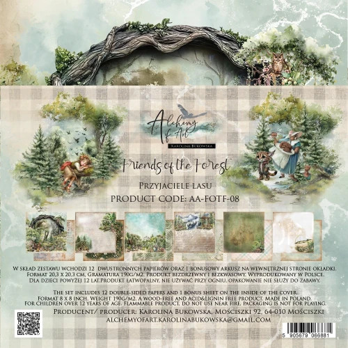 Zestaw papierów do scrapbookingu 20x20 Friends of the Forest - AA-FOTF-08 Alchemy of Art