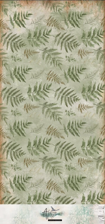 Materiał Fabric 32x67 Friends of the Forest - Tło - liście paproci AA-FOTF-FABRIC-02 Alchemy of Art