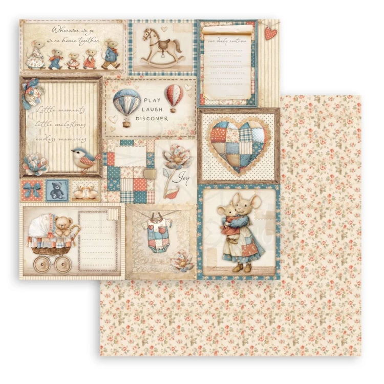 Zestaw papierów do scrapbookingu 20x20 Mini Pad Baby 6 arkuszy SBBMS001 Stamperia