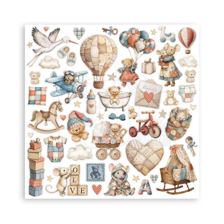 Zestaw papierów do scrapbookingu 20x20 Mini Pad Baby 6 arkuszy SBBMS001 Stamperia