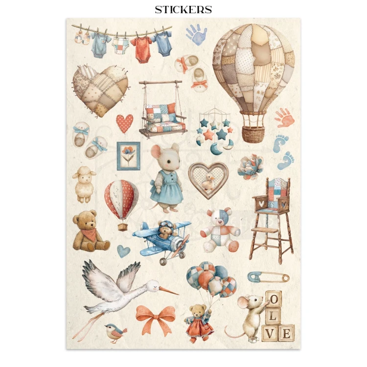 Junk Journal A4 Baby 16 kart SBJK12 Stamperia