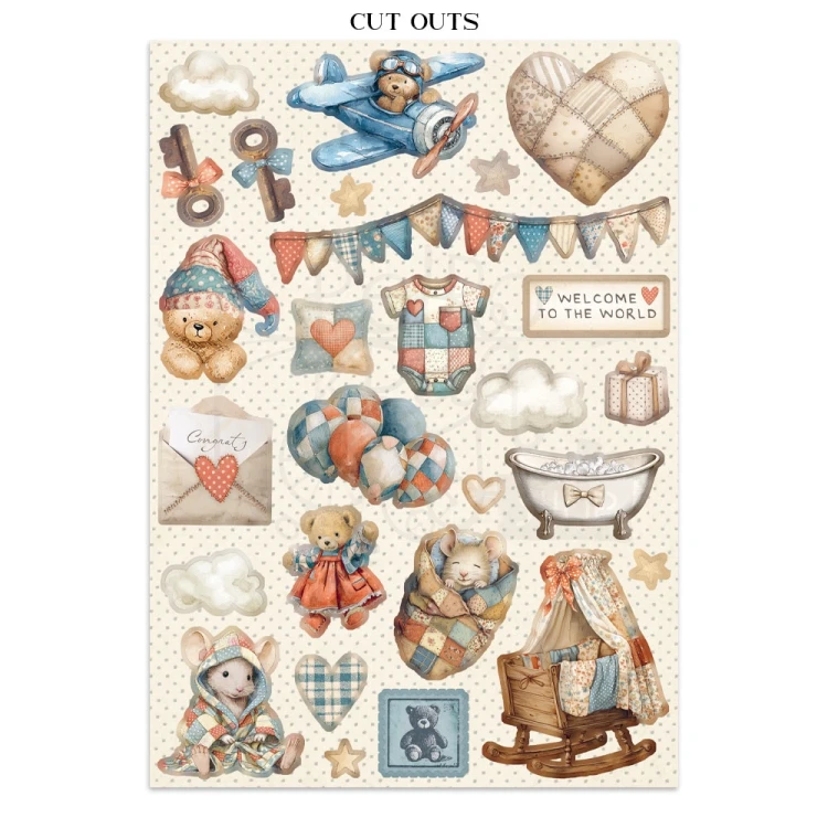 Junk Journal A4 Baby 16 kart SBJK12 Stamperia
