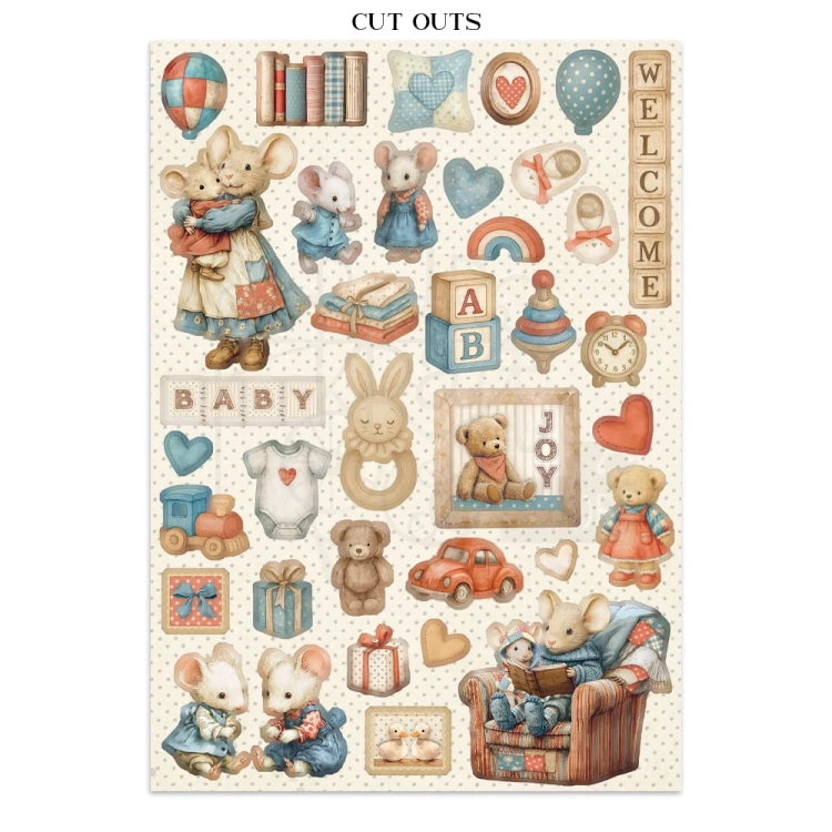 Junk Journal A4 Baby 16 kart SBJK12 Stamperia