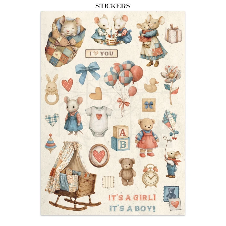Junk Journal A4 Baby 16 kart SBJK12 Stamperia