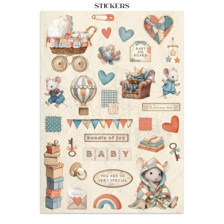 Junk Journal A4 Baby 16 kart SBJK12 Stamperia