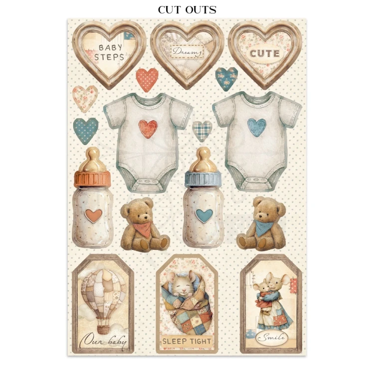 Junk Journal A4 Baby 16 kart SBJK12 Stamperia