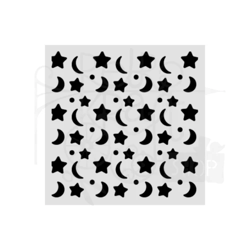 Szablon maska 12x12cm Baby Księżyc i gwiazdy KSTDS71 Stamperia
