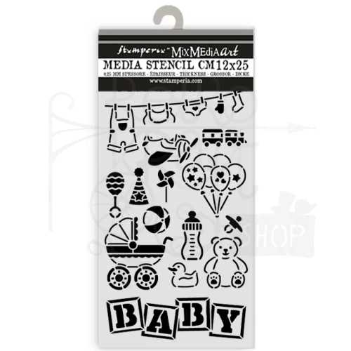 Szablon maska 12x25cm Baby Elementy KSTDL145 Stamperia