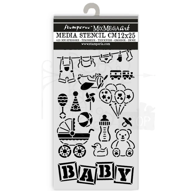 Szablon maska 12x25cm Baby Elementy KSTDL145 Stamperia