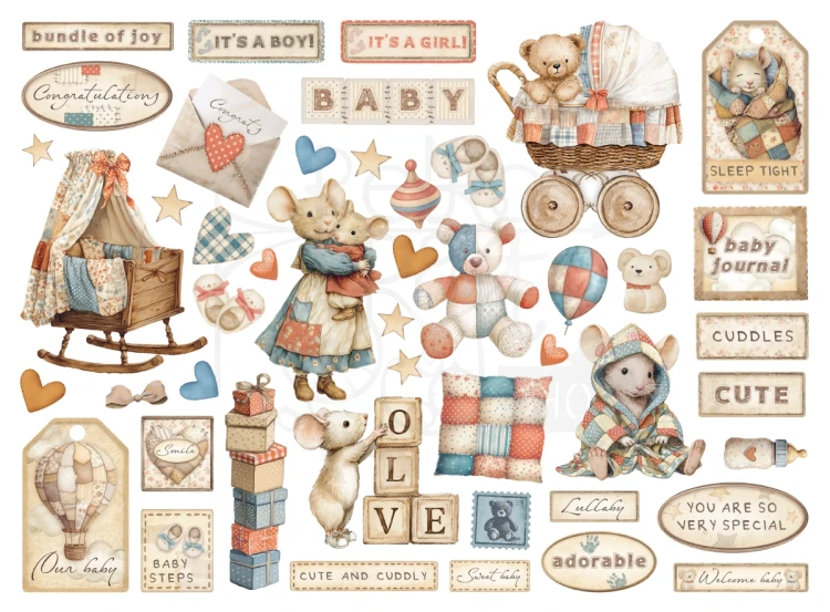 Ozdoby kształty tekturowe Die Cuts Baby DFLDC125 Stamperia