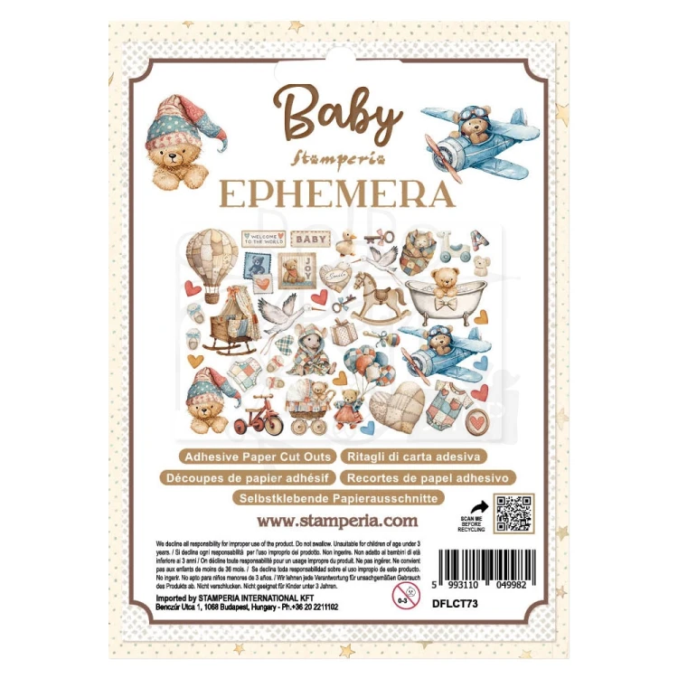 Ozdoby papierowe samoprzylepne Ephemera Baby DFLCT73 Stamperia