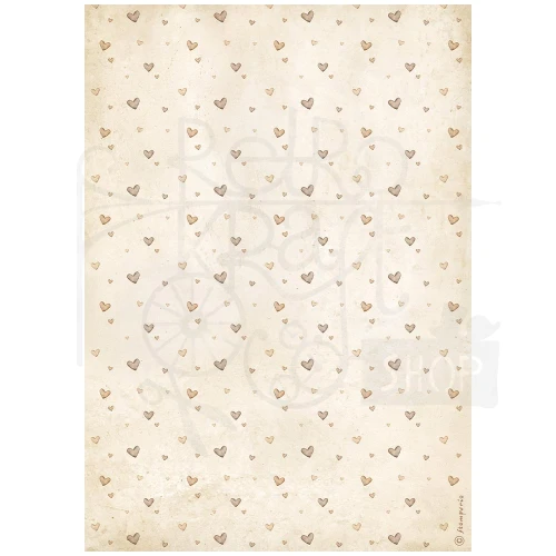Papier ryżowy do decoupage A4 Baby Serduszkowe tło DFSA41092 Stamperia