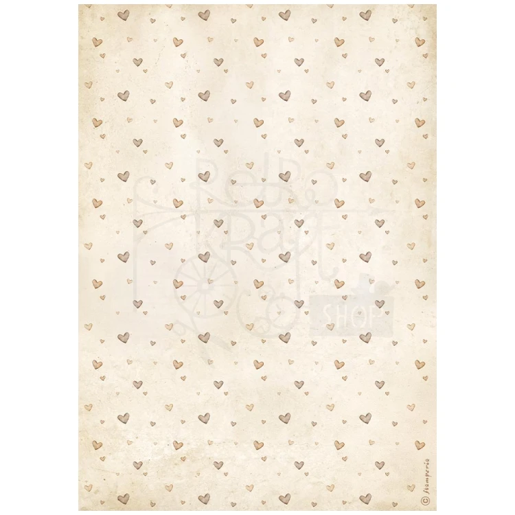 Papier ryżowy do decoupage A4 Baby Serduszkowe tło DFSA41092 Stamperia