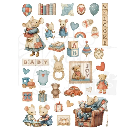Papier ryżowy do decoupage A4 Baby Akcesoria DFSA41090 Stamperia