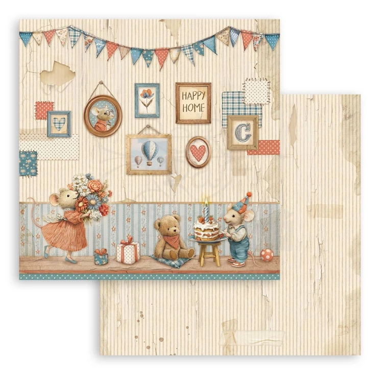 Zestaw papierów do scrapbookingu 20x20 Family 10 arkuszy SBBS137 Stamperia