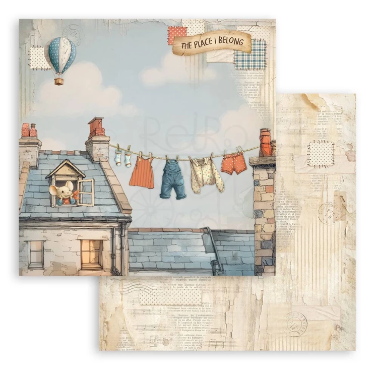 Zestaw papierów do scrapbookingu 20x20 Family 10 arkuszy SBBS137 Stamperia