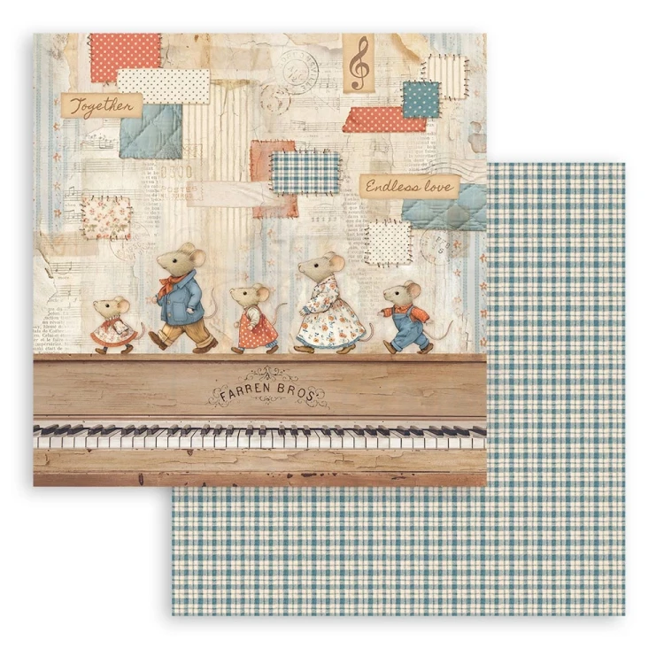 Zestaw papierów do scrapbookingu 20x20 Family 10 arkuszy SBBS137 Stamperia