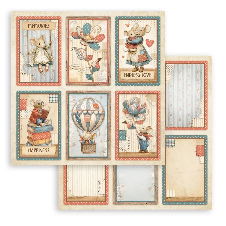 Zestaw papierów do scrapbookingu 20x20 Family 10 arkuszy SBBS137 Stamperia