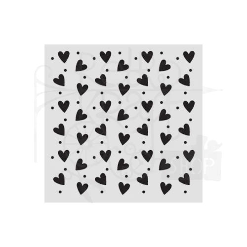 Szablon maska 12x12cm Family Serduszkowe tło KSTDS68 Stamperia