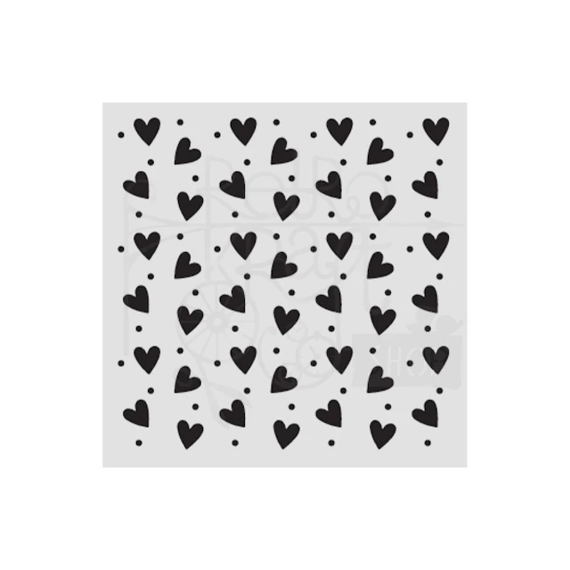 Szablon maska 12x12cm Family Serduszkowe tło KSTDS68 Stamperia