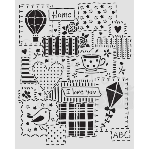 Szablon maska 20x25cm Family Patchwork KSTD197 Stamperia