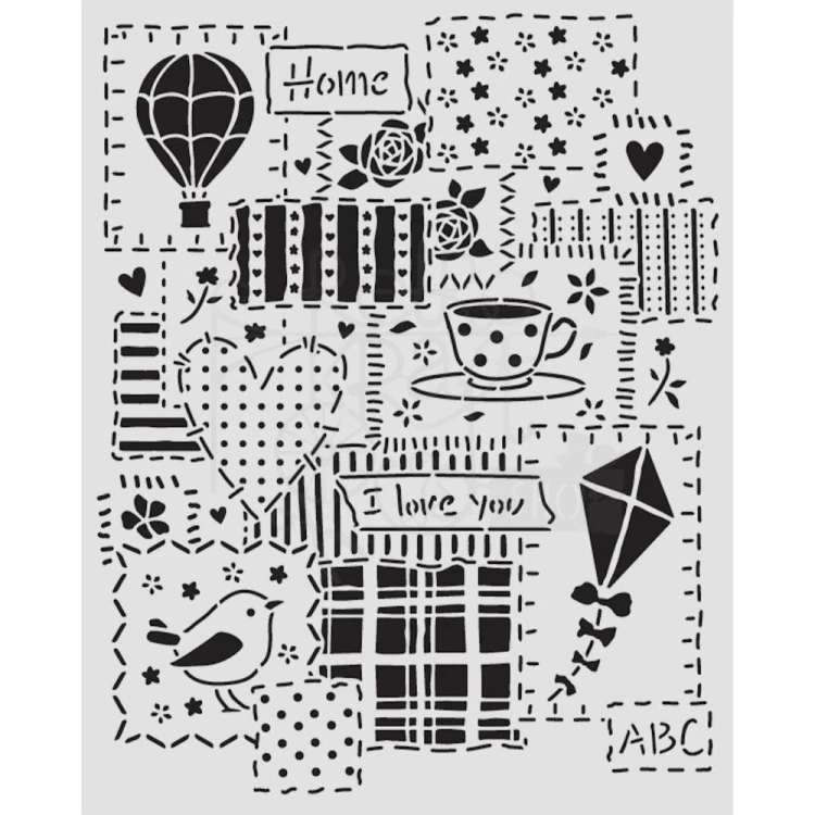 Szablon maska 20x25cm Family Patchwork KSTD197 Stamperia