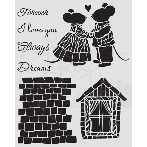 Szablon maska 20x25cm Family Domek i myszka KSTD196 Stamperia