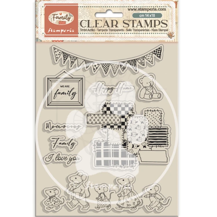 Stempel akrylowy 14x18cm Family Party WTK233 Stamperia